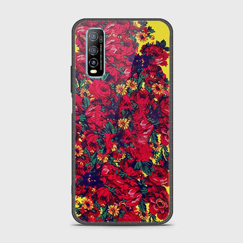 Vivo Y70s Cover - Floral Series - HQ Ultra Shine Premium Infinity Glass Soft Silicon Borders Case