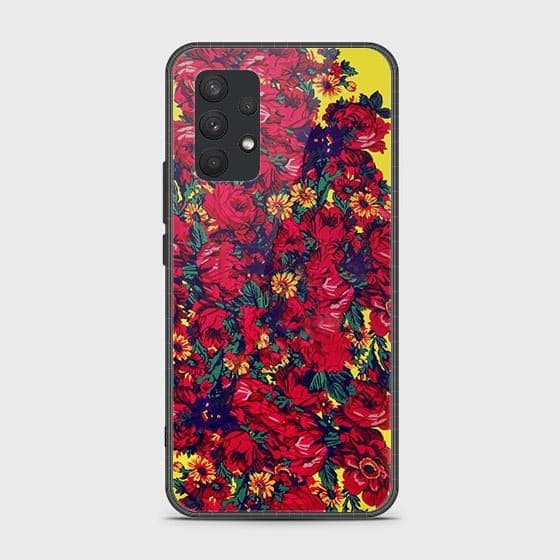 Samsung Galaxy A32 4G Cover - Floral Series - HQ Ultra Shine Premium Infinity Glass Soft Silicon Borders Case