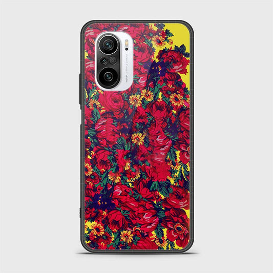 Xiaomi Redmi K40 Pro Cover- Floral Series - HQ Ultra Shine Premium Infinity Glass Soft Silicon Borders Case