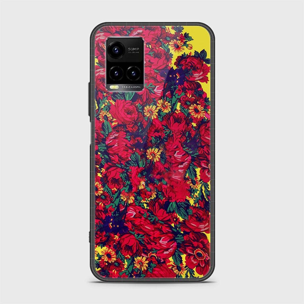 Vivo Y33T Cover - Floral Series - HQ Ultra Shine Premium Infinity Glass Soft Silicon Borders Case