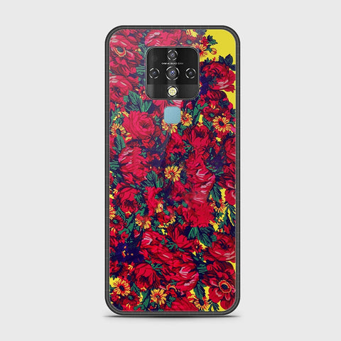 Tecno Camon 16 Cover - Floral Series - HQ Ultra Shine Premium Infinity Glass Soft Silicon Borders Case