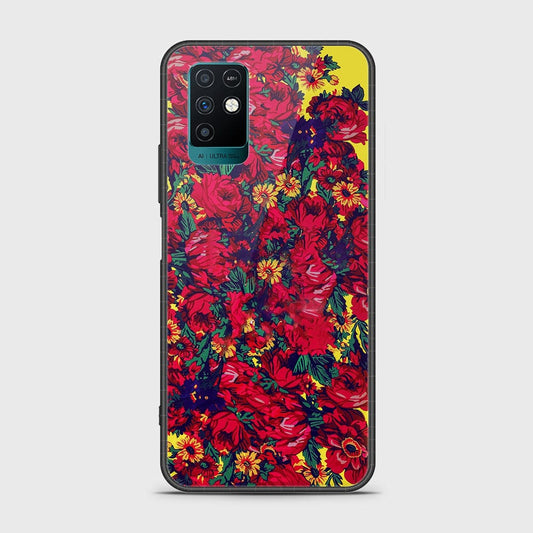 Infinix Note 10 Cover- Floral Series - HQ Ultra Shine Premium Infinity Glass Soft Silicon Borders Case