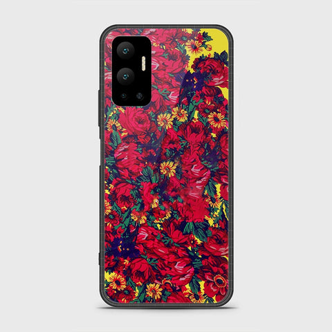 Infinix Hot 12 Cover- Floral Series - HQ Ultra Shine Premium Infinity Glass Soft Silicon Borders Case