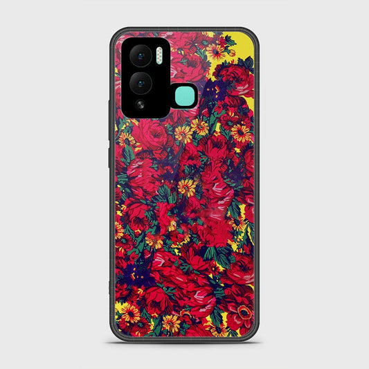 Infinix Hot 12 Play Cover- Floral Series - HQ Ultra Shine Premium Infinity Glass Soft Silicon Borders Case