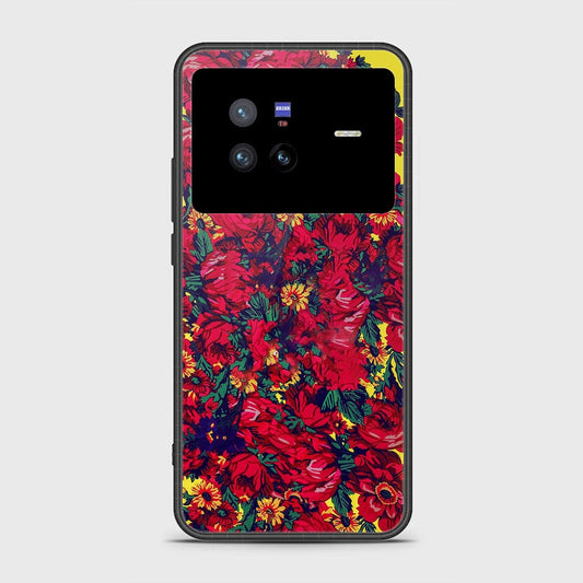 Vivo X80 Cover- Floral Series - HQ Ultra Shine Premium Infinity Glass Soft Silicon Borders Case