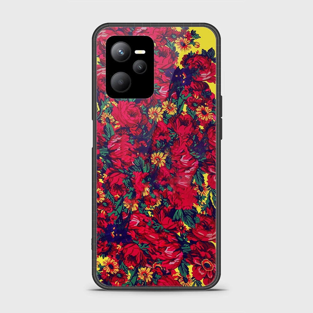 Realme C35 Cover- Floral Series - HQ Ultra Shine Premium Infinity Glass Soft Silicon Borders Case