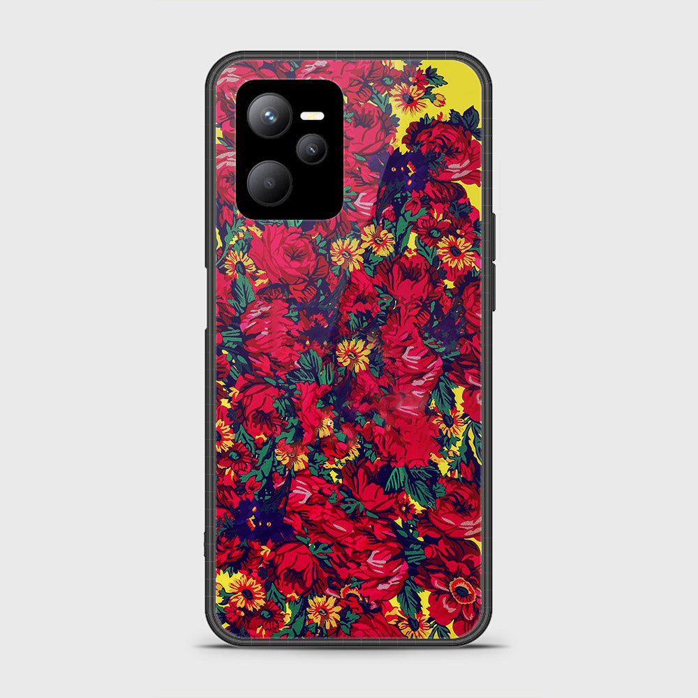 Realme Q5 Cover- Floral Series - HQ Ultra Shine Premium Infinity Glass Soft Silicon Borders Case