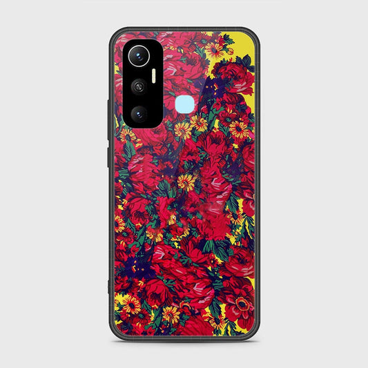 Infinix Hot 11 Cover- Floral Series - HQ Ultra Shine Premium Infinity Glass Soft Silicon Borders Case