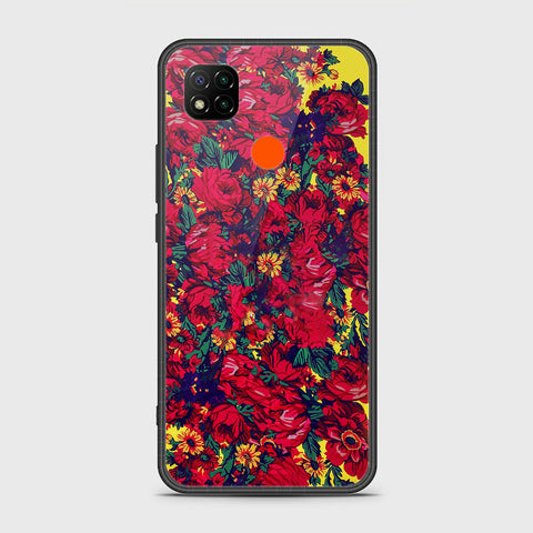 Xiaomi Redmi 9C Cover- Floral Series - HQ Ultra Shine Premium Infinity Glass Soft Silicon Borders Case