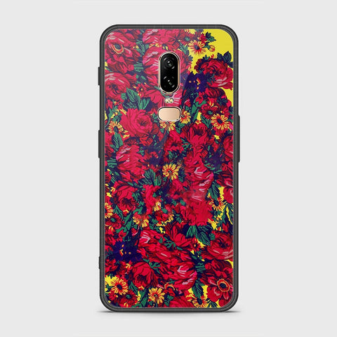 OnePlus 6 Cover- Floral Series - HQ Ultra Shine Premium Infinity Glass Soft Silicon Borders Case