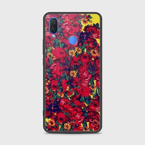 Huawei Y7 (2019) Cover - Floral Series - HQ Ultra Shine Premium Infinity Glass Soft Silicon Borders Case