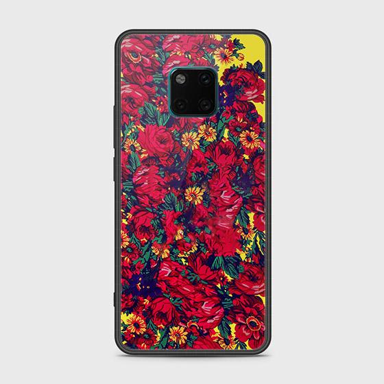 Huawei Mate 20 Pro Cover - Floral Series - HQ Ultra Shine Premium Infinity Glass Soft Silicon Borders Case