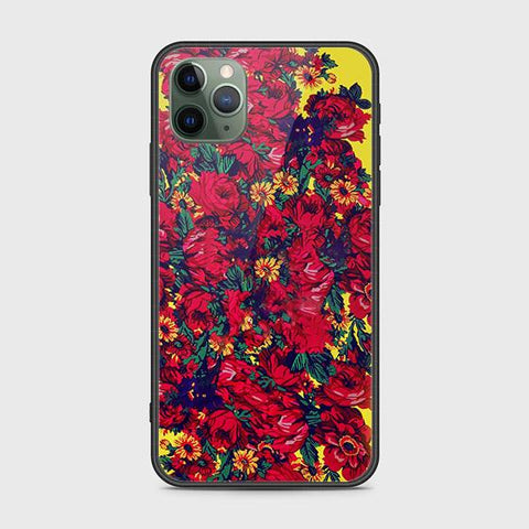 iPhone 11 Pro Cover - Floral Series - HQ Ultra Shine Premium Infinity Glass Soft Silicon Borders Case