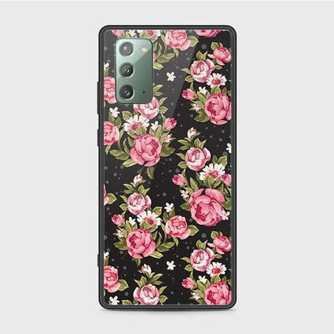 Samsung Galaxy Note 20 Cover - Floral Series - HQ Ultra Shine Premium Infinity Glass Soft Silicon Borders Case