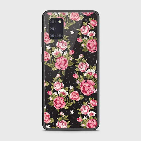 Samsung Galaxy A31 Cover - Floral Series - HQ Ultra Shine Premium Infinity Glass Soft Silicon Borders Case