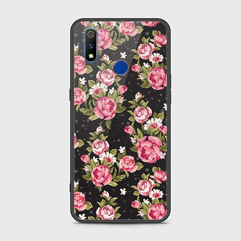 Realme 3i Cover - Floral Series - HQ Ultra Shine Premium Infinity Glass Soft Silicon Borders Case