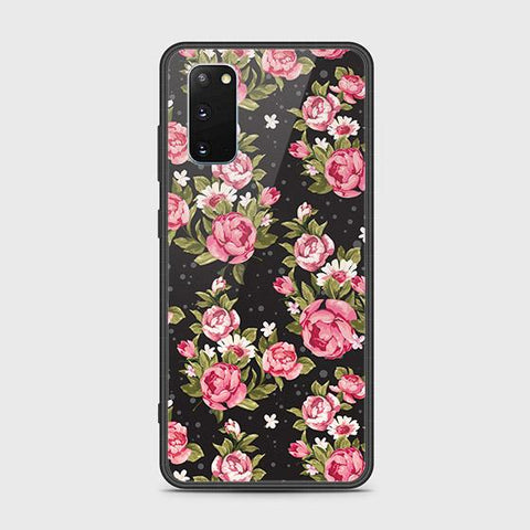 Samsung Galaxy S20 Cover - Floral Series - HQ Ultra Shine Premium Infinity Glass Soft Silicon Borders Case