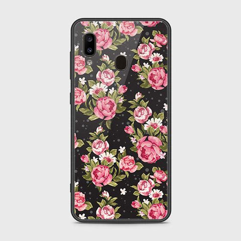 Samsung Galaxy A30 Cover - Floral Series - HQ Ultra Shine Premium Infinity Glass Soft Silicon Borders Case