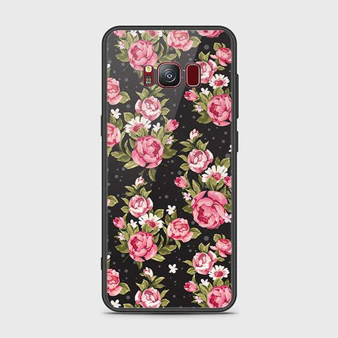 Samsung Galaxy S8 Plus Cover - Floral Series - HQ Ultra Shine Premium Infinity Glass Soft Silicon Borders Case