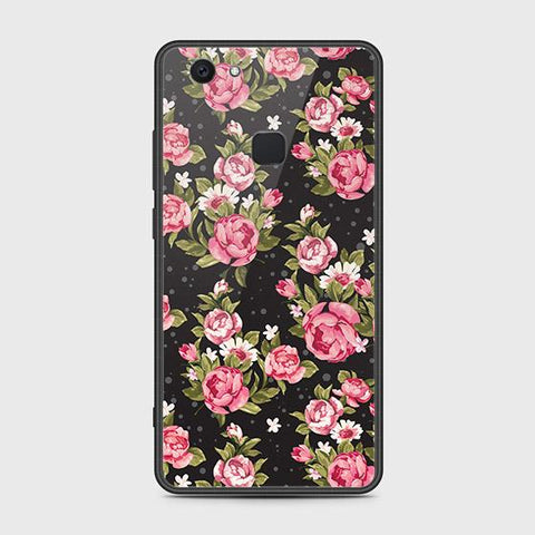 Vivo V7 Plus Cover - Floral Series - HQ Ultra Shine Premium Infinity Glass Soft Silicon Borders Case