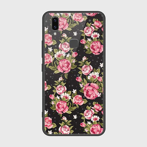 Vivo Y85 Cover - Floral Series - HQ Ultra Shine Premium Infinity Glass Soft Silicon Borders Case