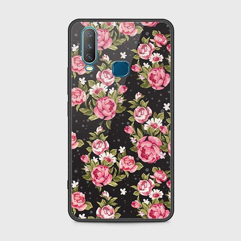 Vivo Y17 Cover - Floral Series - HQ Ultra Shine Premium Infinity Glass Soft Silicon Borders Case