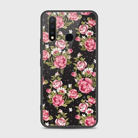 Vivo Y19 Cover - Floral Series - HQ Ultra Shine Premium Infinity Glass Soft Silicon Borders Case