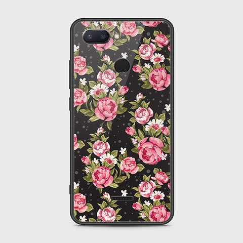 Xiaomi Redmi 6 Cover - Floral Series - HQ Ultra Shine Premium Infinity Glass Soft Silicon Borders Case