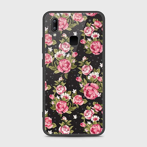 Vivo Y95 Cover - Floral Series - HQ Ultra Shine Premium Infinity Glass Soft Silicon Borders Case