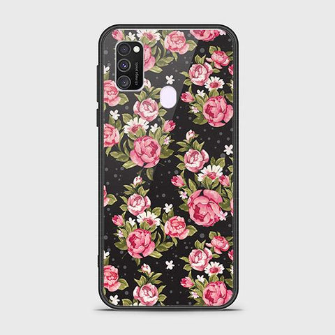 Samsung Galaxy M30s Cover - Floral Series - HQ Ultra Shine Premium Infinity Glass Soft Silicon Borders Case