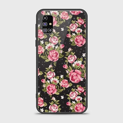 Samsung Galaxy M02s Cover - Floral Series - HQ Ultra Shine Premium Infinity Glass Soft Silicon Borders Case