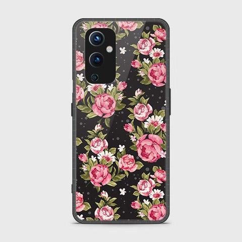 Oneplus 9 Cover - Floral Series - HQ Ultra Shine Premium Infinity Glass Soft Silicon Borders Case