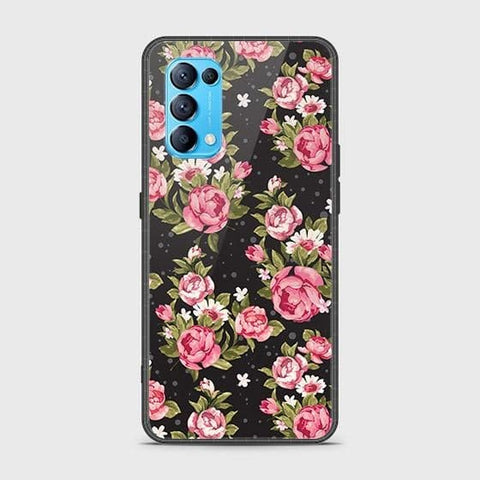 Oppo Find X3 Lite Cover - Floral Series - HQ Ultra Shine Premium Infinity Glass Soft Silicon Borders Case