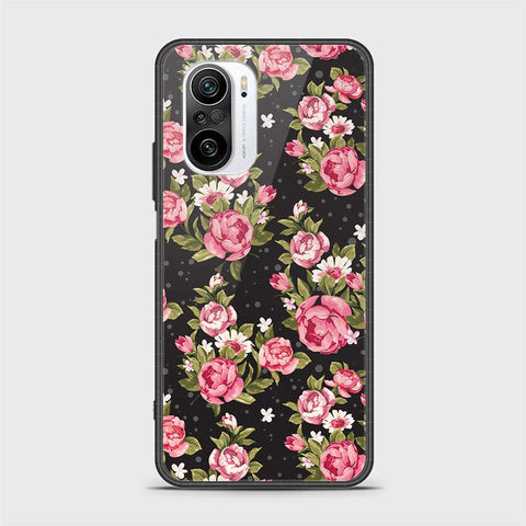 Xiaomi Redmi K40 Cover- Floral Series - HQ Ultra Shine Premium Infinity Glass Soft Silicon Borders Case