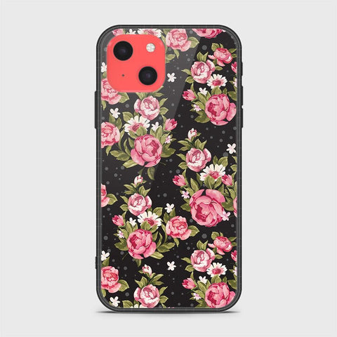 iPhone 13 Mini Cover- Floral Series - HQ Ultra Shine Premium Infinity Glass Soft Silicon Borders Case