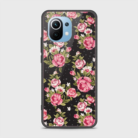 Xiaomi Mi 11 Cover - Floral Series - HQ Ultra Shine Premium Infinity Glass Soft Silicon Borders Case