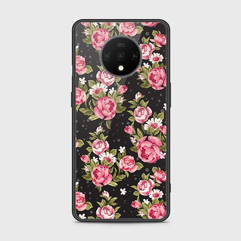 OnePlus 7T Cover - Floral Series - HQ Ultra Shine Premium Infinity Glass Soft Silicon Borders Case