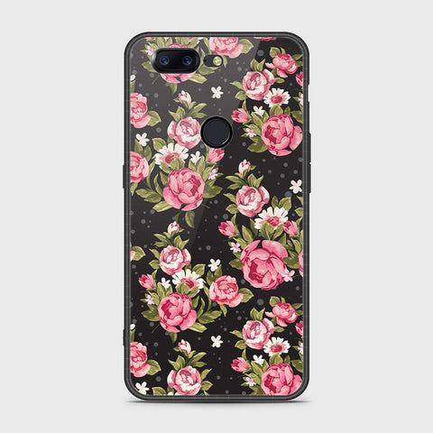 OnePlus 5T Cover- Floral Series - HQ Ultra Shine Premium Infinity Glass Soft Silicon Borders Case