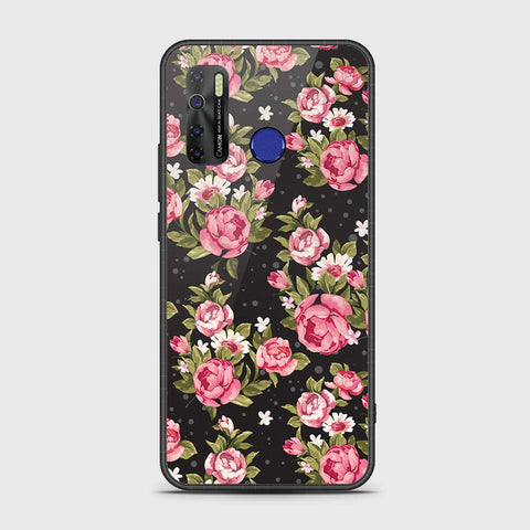 Infinix Hot 9 Cover- Floral Series - HQ Ultra Shine Premium Infinity Glass Soft Silicon Borders Case