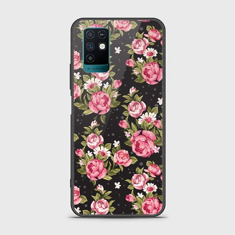 Infinix Note 10 Cover- Floral Series - HQ Ultra Shine Premium Infinity Glass Soft Silicon Borders Case