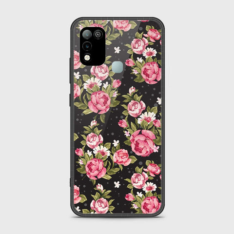 Infinix Hot 10 Play Cover- Floral Series - HQ Ultra Shine Premium Infinity Glass Soft Silicon Borders Case