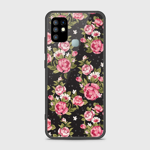 Infinix Hot 10 Cover- Floral Series - HQ Ultra Shine Premium Infinity Glass Soft Silicon Borders Case