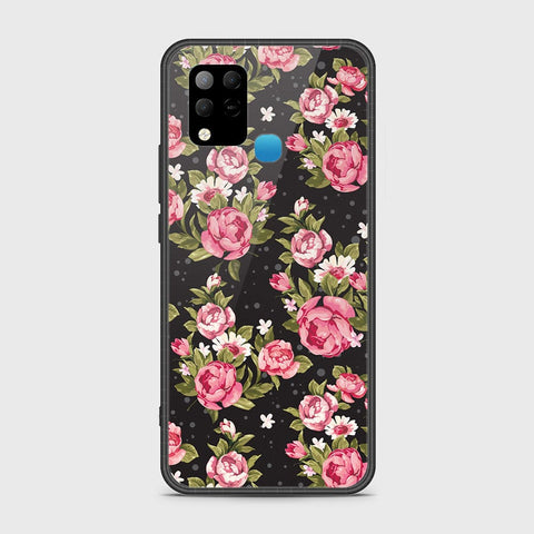 Infinix Hot 10s Cover- Floral Series - HQ Ultra Shine Premium Infinity Glass Soft Silicon Borders Case