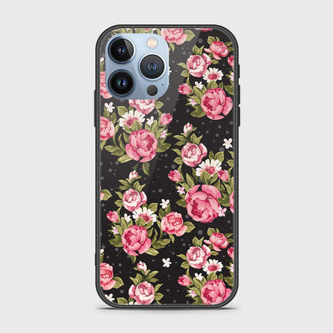 iPhone 14 Pro Max Cover- Floral Series - HQ Ultra Shine Premium Infinity Glass Soft Silicon Borders Case