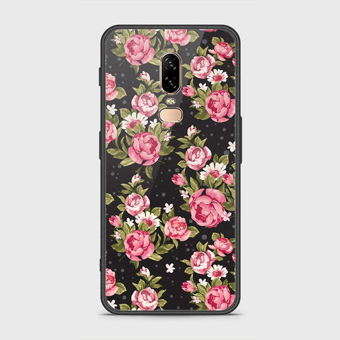 OnePlus 6 Cover- Floral Series - HQ Ultra Shine Premium Infinity Glass Soft Silicon Borders Case