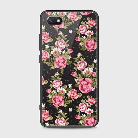 Y5 2018 Cover - Floral Series - HQ Ultra Shine Premium Infinity Glass Soft Silicon Borders Case