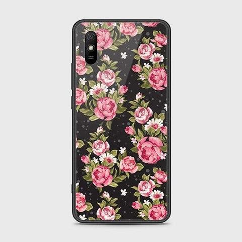 Xiaomi Redmi 9A Cover - Floral Series - HQ Ultra Shine Premium Infinity Glass Soft Silicon Borders Case