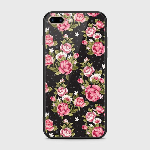 iPhone 7 Plus Cover - Floral Series - HQ Ultra Shine Premium Infinity Glass Soft Silicon Borders Case