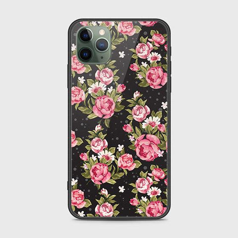 iPhone 11 Pro Cover - Floral Series - HQ Ultra Shine Premium Infinity Glass Soft Silicon Borders Case