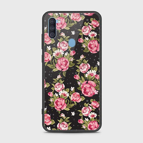 Samsung Galaxy A11 Cover - Floral Series - HQ Ultra Shine Premium Infinity Glass Soft Silicon Borders Case